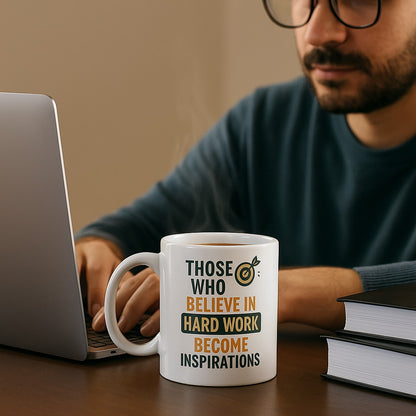 Motivational coffee cup for office or home desk, ideal for students and professionals