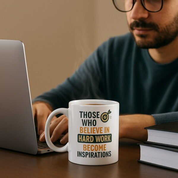 Motivational coffee cup for office or home desk, ideal for students and professionals