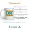 kuch to log kahenge mug features White mug with colorful text and features listed on a white background